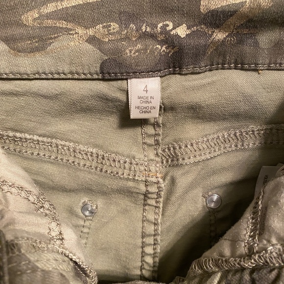 Seven7 Jeans Camouflage Green Camo Jeans High Rise Skinny Tummyless - Picture 3 of 4